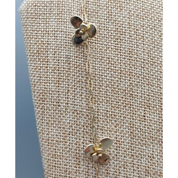 Jade & Jasper Long Chain Station Necklace 3D Flowers Textured Chain 38" Long - Picture 7 of 11